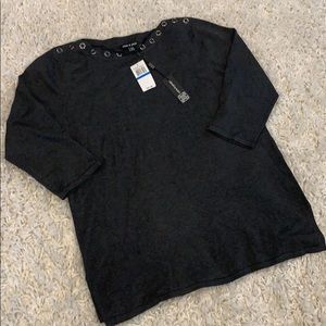 Gray Gable and Gauge Sweater